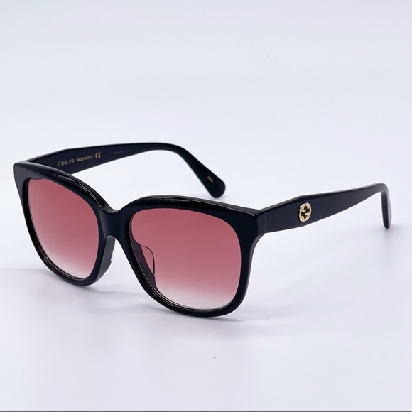 NEW GUCCI GG0800SA 002 CAT EYE BLACK RED SUNGLASSES GUCCI - Picture 1 of 15